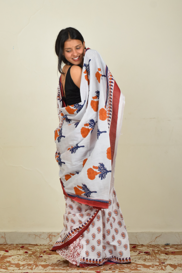Buy handblock printed saree online