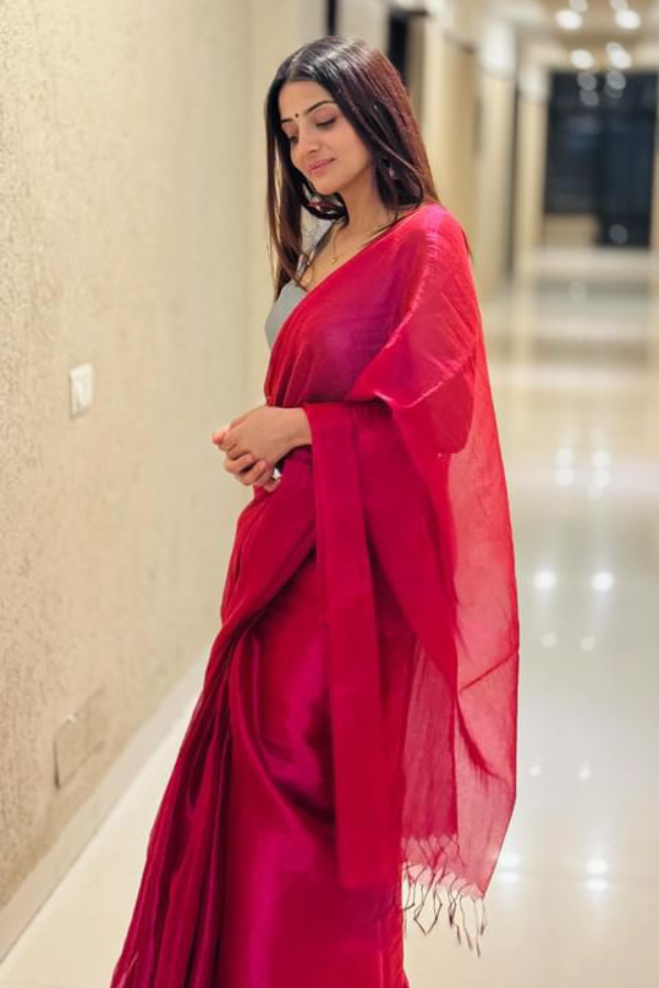 Hot Pink Pure Handwoven Tissue Saree