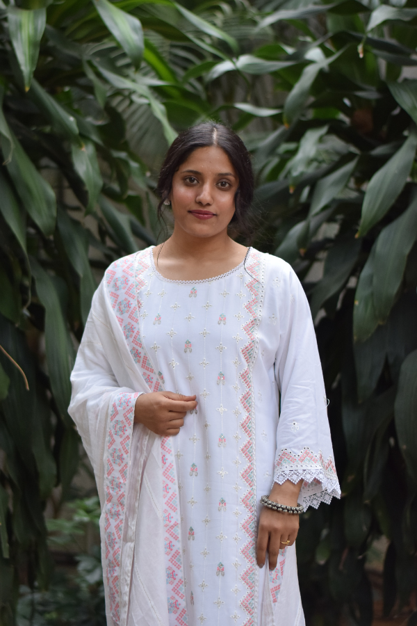 Kurta set with designs | embroidery work kurta set with dupatta | kurta set for women