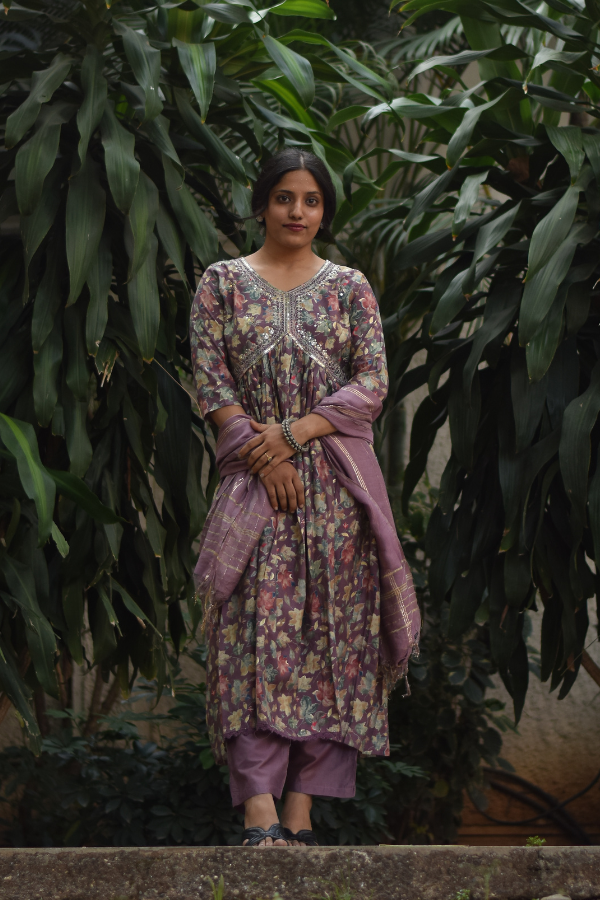 Kurta set with embroidery work | kurta set with dupatta | kurta set for women