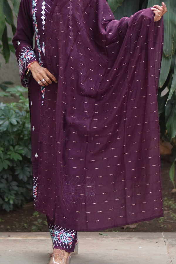 Kurta set purple | printed kurta set | printed kurta set with dupatta
