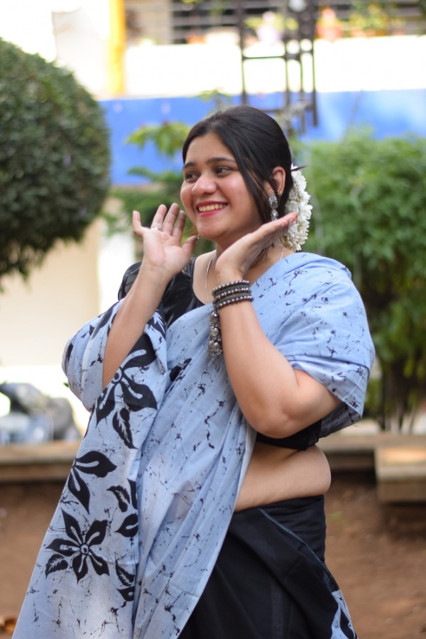 blockprint cotton saree | mulmul saree