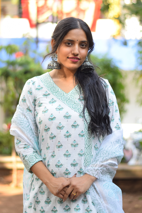 hand block printed kurta set | printed kurta set online