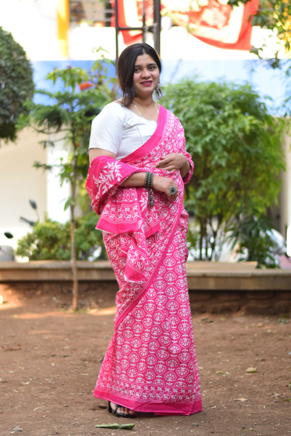 Buy handblock printed saree online