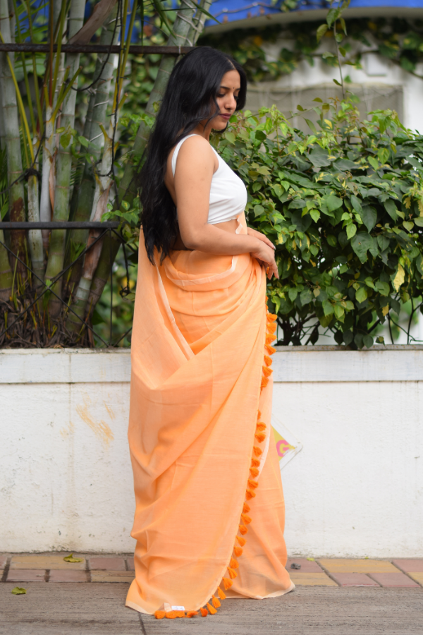 pure cotton saree online | orange saree