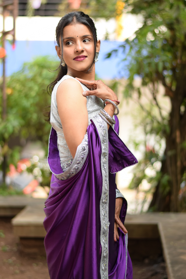 satin saree with border | satin embroidery saree | satin saree online