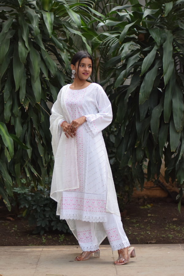Pakistani kurta set | kurta set online | white kurta set