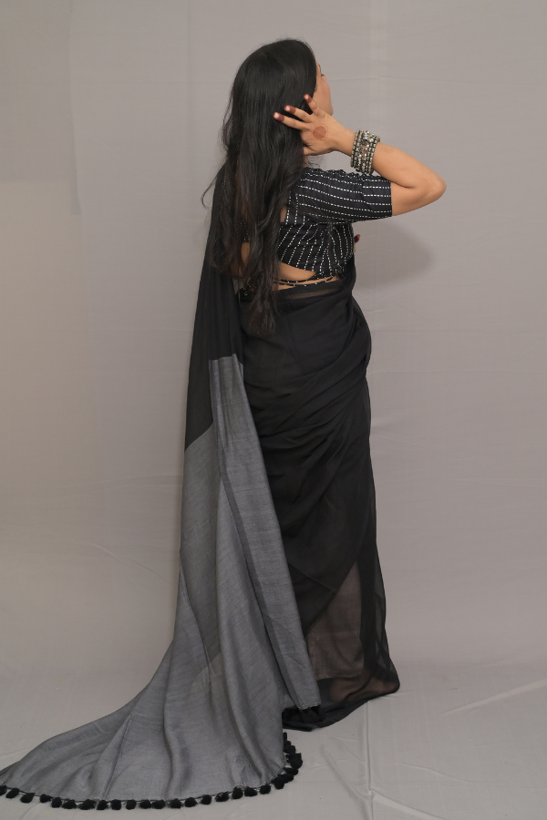 cotton saree handloom | cotton saree black