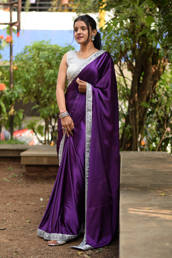 pure satin saree | satin saree in black | saree online