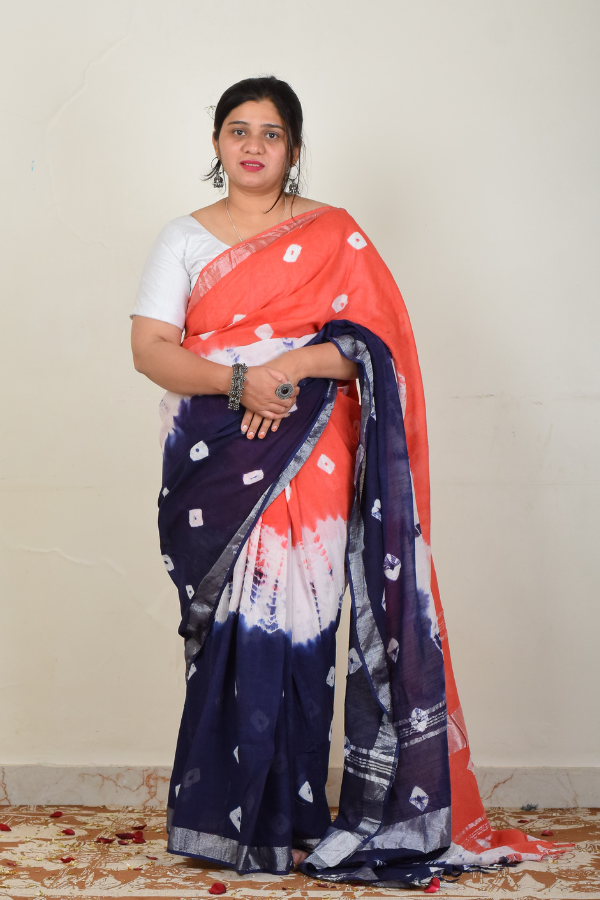 buy linen saree online | shop for best linen zari saree for women