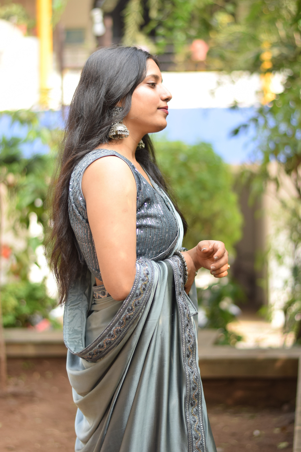 pure satin saree | satin saree in black | saree online