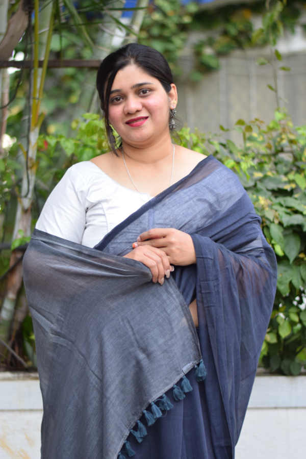cotton saree handloom | cotton saree grey
