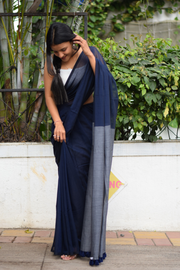 cotton saree handloom | cotton saree blue