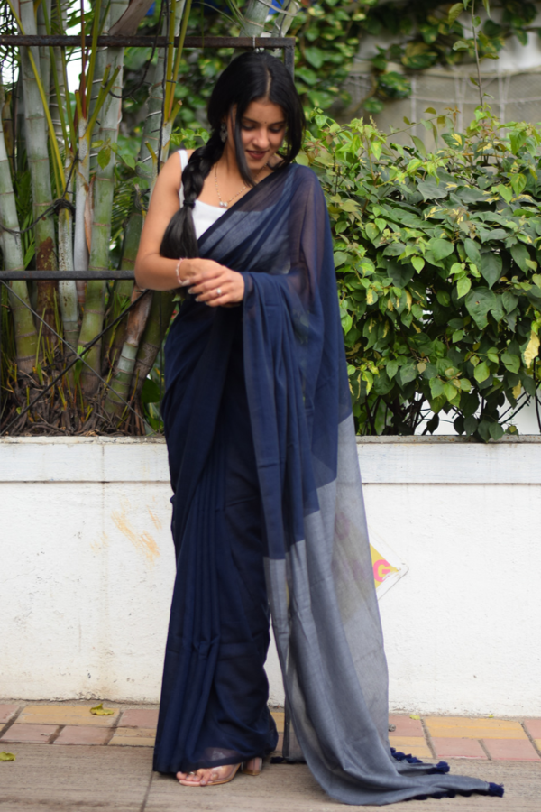 pure cotton saree online | blue saree