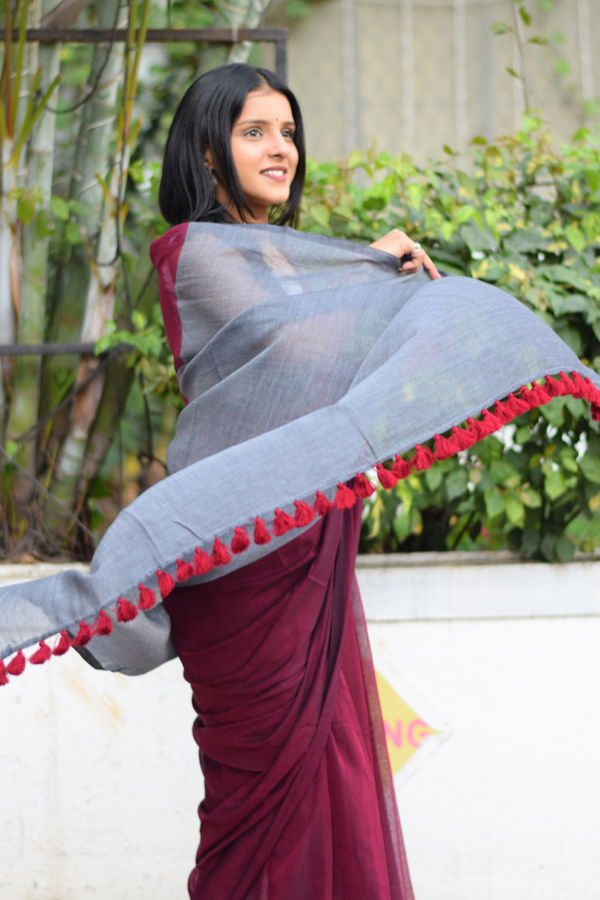cotton saree handloom | cotton saree red