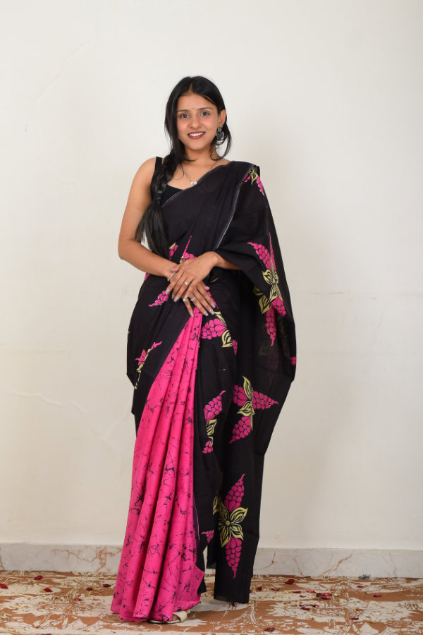 Buy handblock printed saree online 